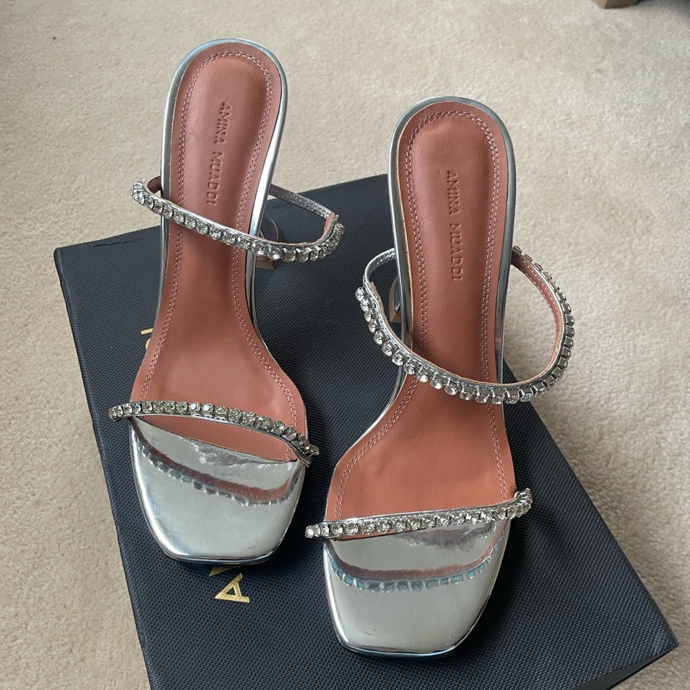 Amina Muaddi Style gilda Rhinestone heel